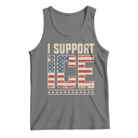 I Support ICE Tank Top Immigration Officers Vintage American Flag
