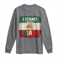 I Stand With Iran Long Sleeve Shirt Free Iran Support Persian Lion Flag