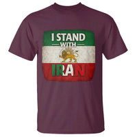 I Stand With Iran T Shirt Free Iran Support Persian Lion Flag