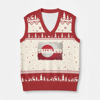 Greenland Pride Patriotic Greenlander Heritage Vintage Flag V-Neck Knit Sweater Vest