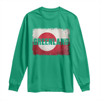 Greenland Pride Patriotic Greenlander Heritage Vintage Flag Long Sleeve Shirt