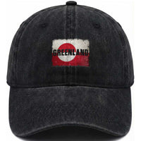 Greenland Pride Patriotic Greenlander Heritage Vintage Flag Washed Cotton Baseball Cap