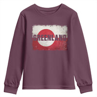 Greenland Pride Patriotic Greenlander Heritage Vintage Flag Youth Sweatshirt