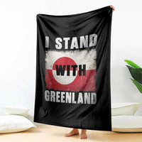 I Stand With Greenland Throw Blanket Support Greenlanders Vintage Greenland Flag