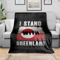 I Stand With Greenland Throw Blanket Support Greenlanders Vintage Greenland Flag