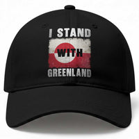 I Stand With Greenland Baseball Cap Support Greenlanders Vintage Greenland Flag