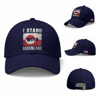 I Stand With Greenland Baseball Cap Support Greenlanders Vintage Greenland Flag