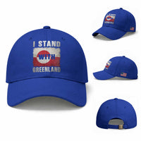 I Stand With Greenland Baseball Cap Support Greenlanders Vintage Greenland Flag