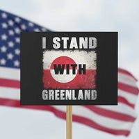I Stand With Greenland Protest Sign Support Greenlanders Vintage Greenland Flag