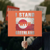 I Stand With Greenland Protest Sign Support Greenlanders Vintage Greenland Flag
