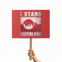 I Stand With Greenland Protest Sign Support Greenlanders Vintage Greenland Flag