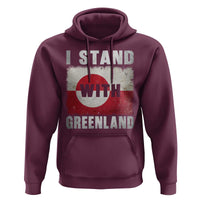 I Stand With Greenland Hoodie Support Greenlanders Vintage Greenland Flag
