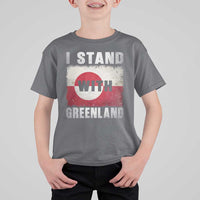 I Stand With Greenland T Shirt For Kid Support Greenlanders Vintage Greenland Flag