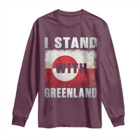 I Stand With Greenland Long Sleeve Shirt Support Greenlanders Vintage Greenland Flag