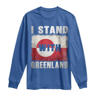 I Stand With Greenland Long Sleeve Shirt Support Greenlanders Vintage Greenland Flag