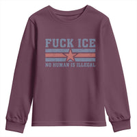 Fck Ice No Human Is Illegal Youth Sweatshirt Political Protest Immigration Activist