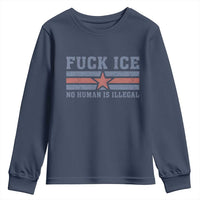 Fck Ice No Human Is Illegal Youth Sweatshirt Political Protest Immigration Activist