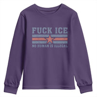 Fck Ice No Human Is Illegal Youth Sweatshirt Political Protest Immigration Activist
