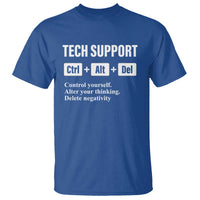 Funny Tech Support T Shirt Ctrl Alt Del Control Yourself Alter Your Thinking Delete Negativity