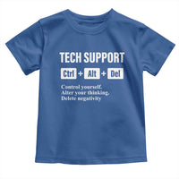 Funny Tech Support Toddler T Shirt Ctrl Alt Del Control Yourself Alter Your Thinking Delete Negativity