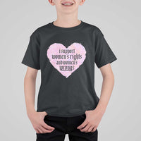 Funny I Support Women's Rights And Women's Wrongs T Shirt For Kid Barbed Wire Heart