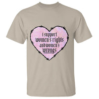 Funny I Support Women's Rights And Women's Wrongs T Shirt Barbed Wire Heart