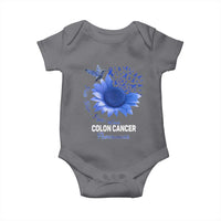 Colon Cancer Awareness Baby Onesie Faith Hope Fight Love Blue Sunflower Ribbon