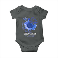 Colon Cancer Awareness Baby Onesie Faith Hope Fight Love Blue Sunflower Ribbon