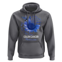 Colon Cancer Awareness Hoodie Faith Hope Fight Love Blue Sunflower Ribbon