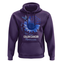 Colon Cancer Awareness Hoodie Faith Hope Fight Love Blue Sunflower Ribbon