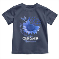 Colon Cancer Awareness Toddler T Shirt Faith Hope Fight Love Blue Sunflower Ribbon