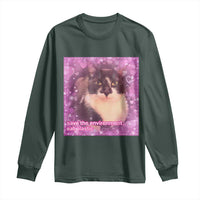 Funny Save The Environment Eat Plastic Long Sleeve Shirt Cat Meme