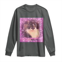 Funny Save The Environment Eat Plastic Long Sleeve Shirt Cat Meme