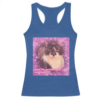Funny Save The Environment Eat Plastic Racerback Tank Top Cat Meme