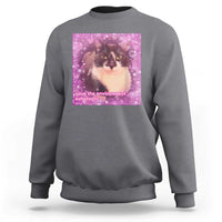 Funny Save The Environment Eat Plastic Sweatshirt Cat Meme