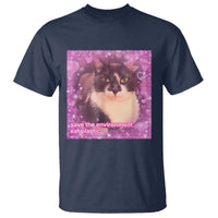 Funny Save The Environment Eat Plastic T Shirt Cat Meme