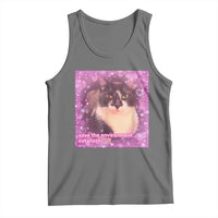 Funny Save The Environment Eat Plastic Tank Top Cat Meme