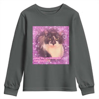 Funny Save The Environment Eat Plastic Youth Sweatshirt Cat Meme