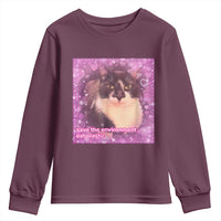 Funny Save The Environment Eat Plastic Youth Sweatshirt Cat Meme