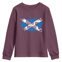 Alba Gu Brath Youth Sweatshirt Vintage Scottish Scotland Flag Saltire