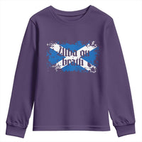 Alba Gu Brath Youth Sweatshirt Vintage Scottish Scotland Flag Saltire