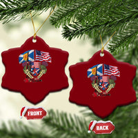 Scottish American Heritage Month Ceramic Ornament Bagpipe Vintage Scottish American Flag Thistle - Wonder Print Shop