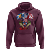 Scottish American Heritage Month Hoodie Bagpipe Vintage Scottish American Flag Thistle