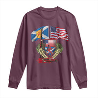 Scottish American Heritage Month Long Sleeve Shirt Bagpipe Vintage Scottish American Flag Thistle