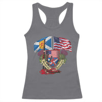 Scottish American Heritage Month Racerback Tank Top Bagpipe Vintage Scottish American Flag Thistle