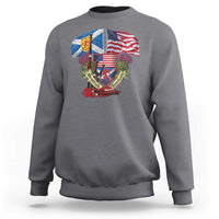 Scottish American Heritage Month Sweatshirt Bagpipe Vintage Scottish American Flag Thistle