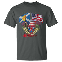 Scottish American Heritage Month T Shirt Bagpipe Vintage Scottish American Flag Thistle