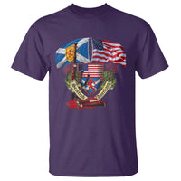 Scottish American Heritage Month T Shirt Bagpipe Vintage Scottish American Flag Thistle
