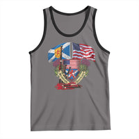 Scottish American Heritage Month Tank Top Bagpipe Vintage Scottish American Flag Thistle