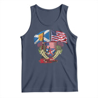 Scottish American Heritage Month Tank Top Bagpipe Vintage Scottish American Flag Thistle